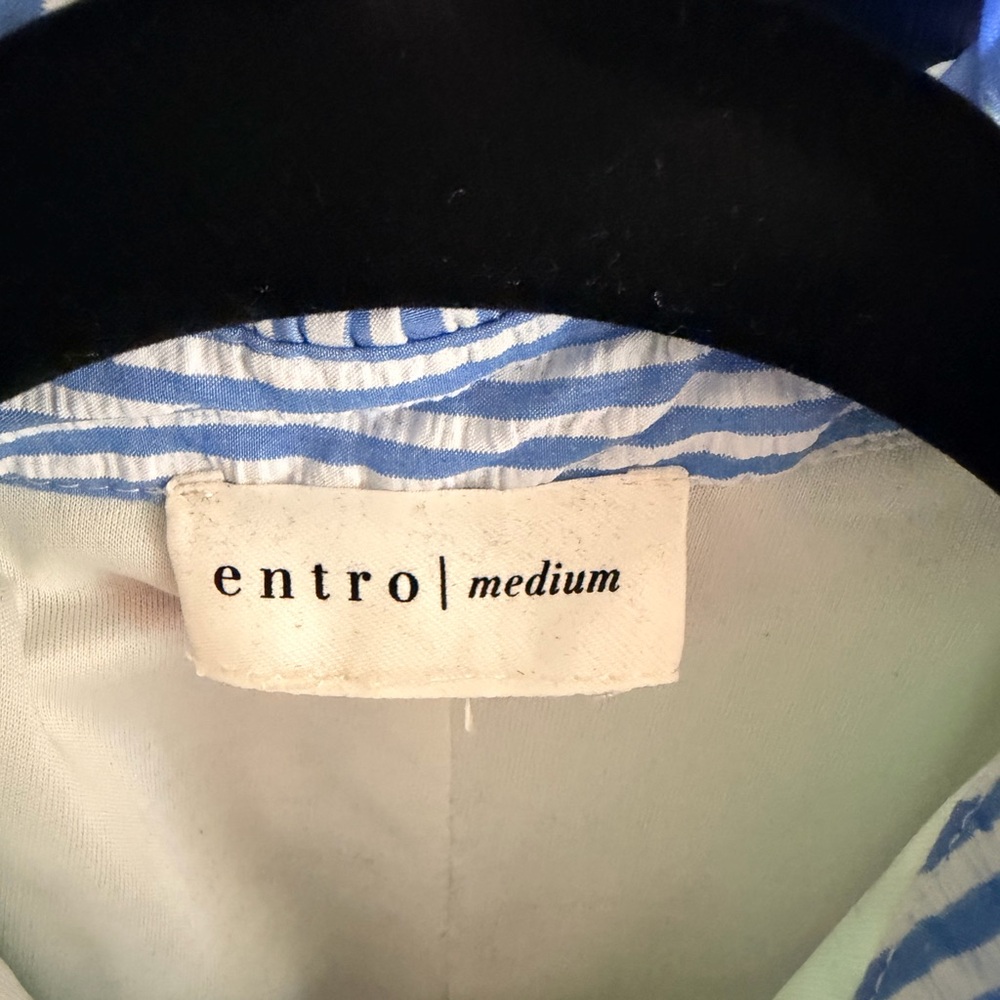 Entro Blue and White Patterned Dress - Picture 3 of 4